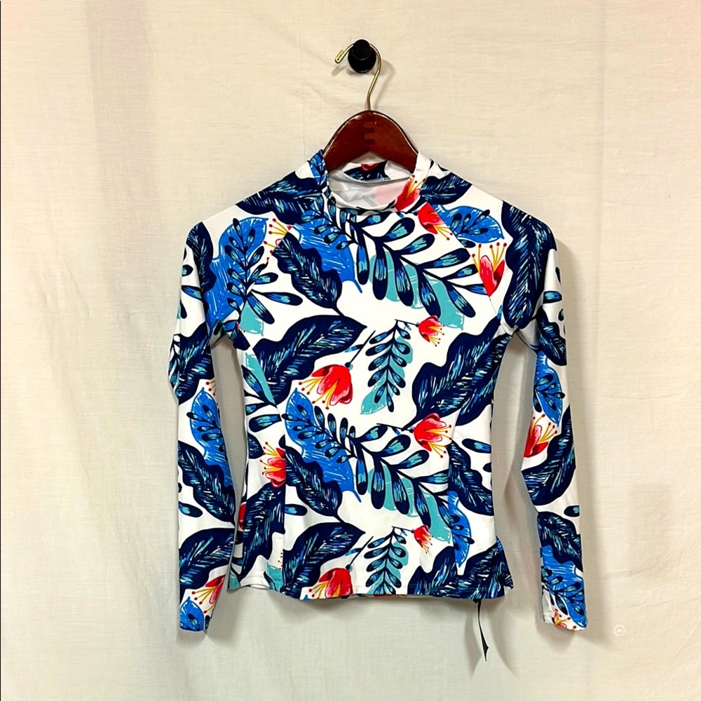 Davi Floral Long Sleeve Women's rash guard sun shirt
